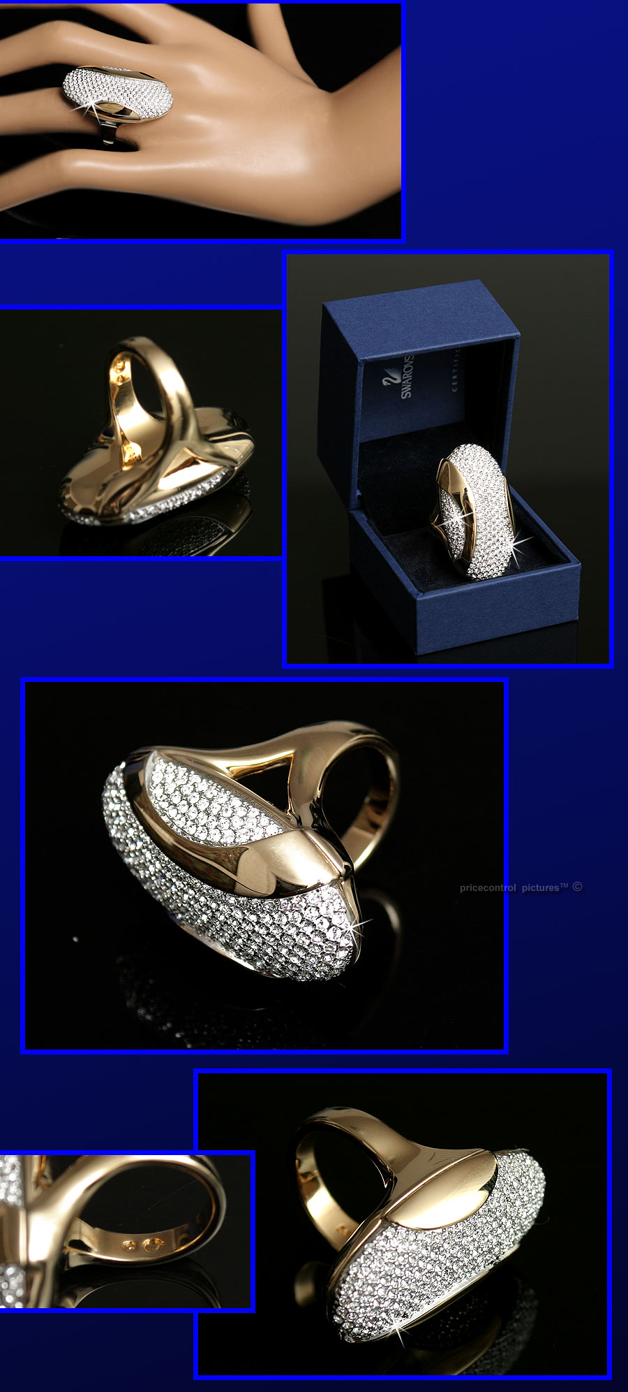 SWAROVSKI Ladies GOLD / ENCRUSTED RING (6)  